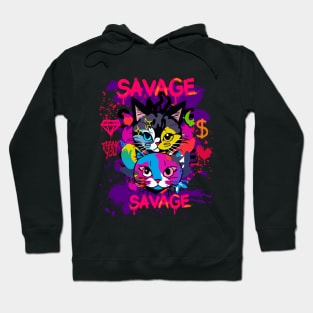 Graffiti Savage Cat T-shirt Hoodie